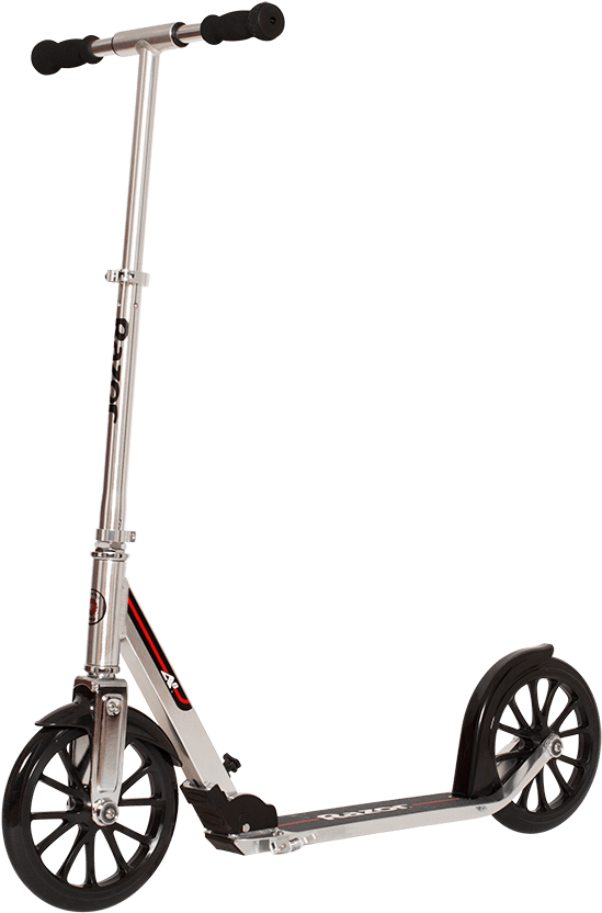 Silver Kick Scooter Isolated