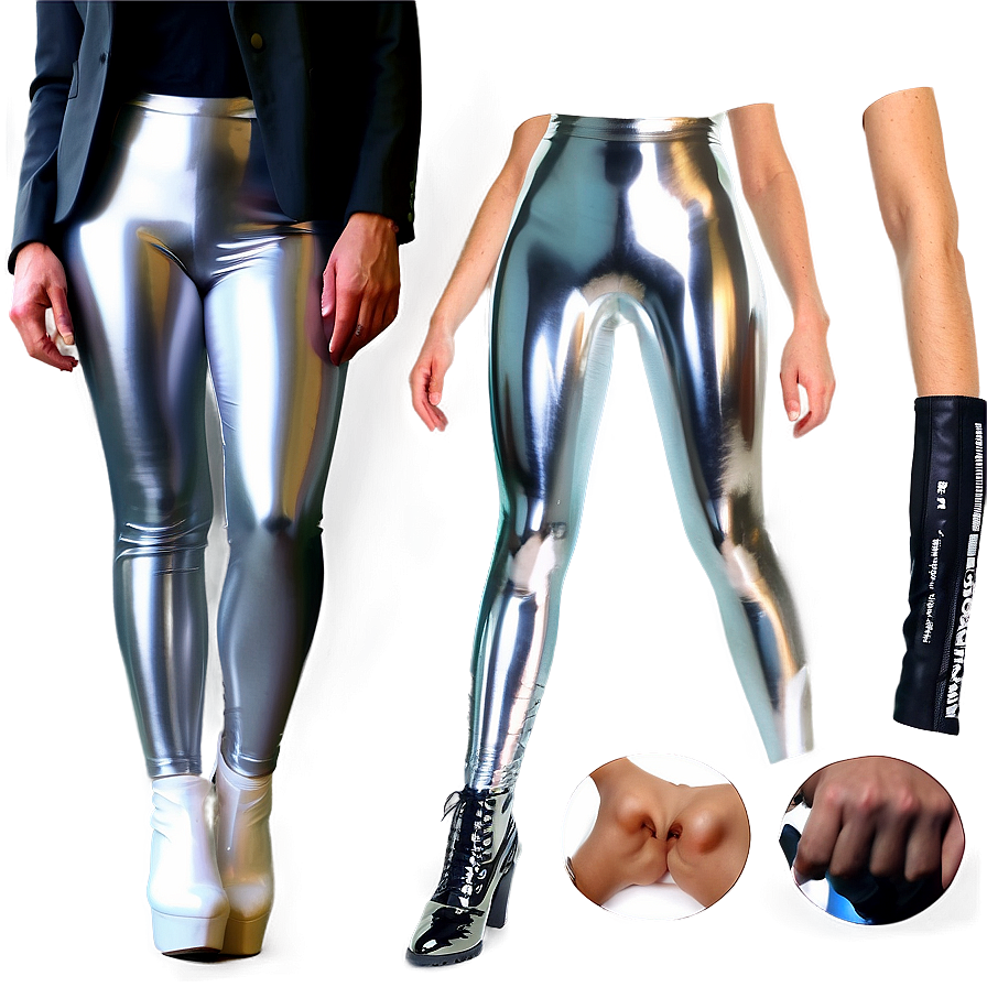 Silver Latex Leggings Png 32