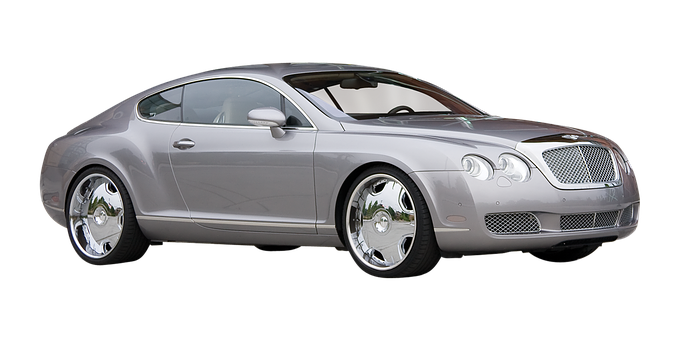 Silver Luxury Coupe Profile PNG with transparent background