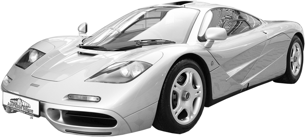 Silver Mc Laren F1 Side View