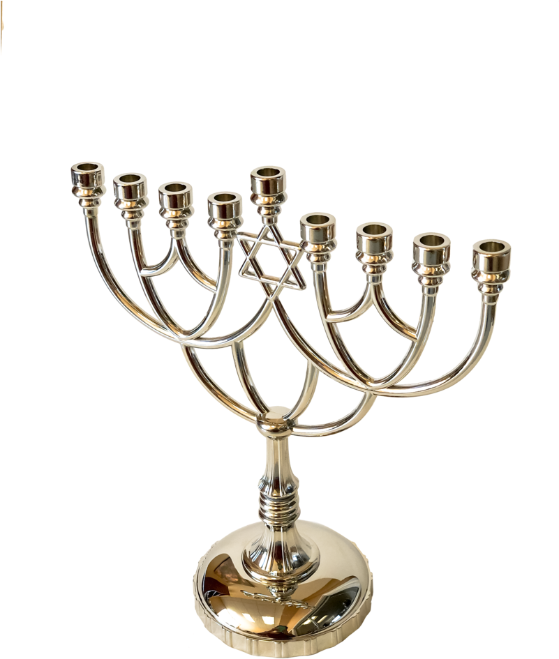 Star Of David Menorah - Brass, HD Png Download PNG with transparent background