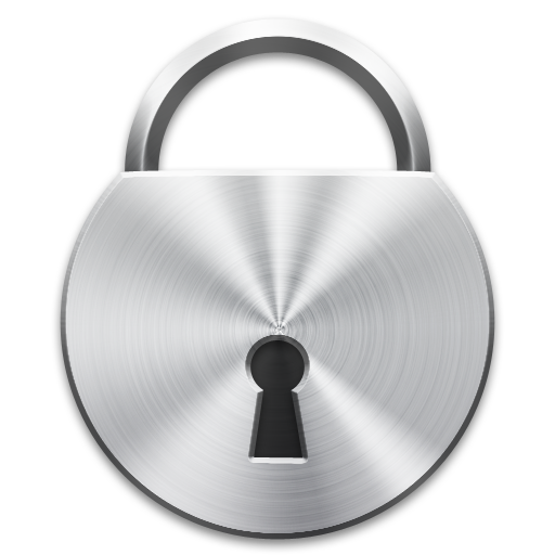 Silver Padlock Graphic PNG with transparent background