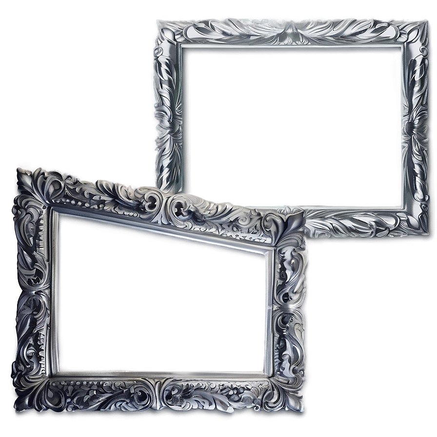 Silver Photo Frame PNG vcq37 PNG image with a transparent background, free high-resolution download