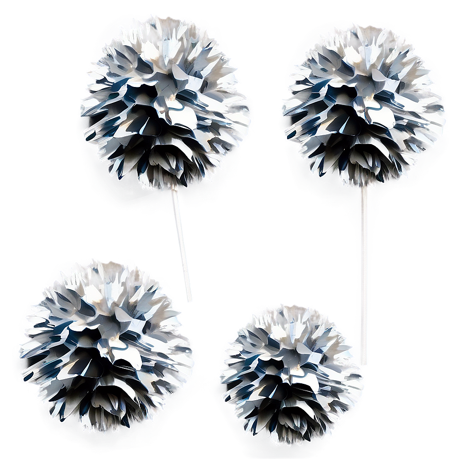 Silver Pom Poms Png 34