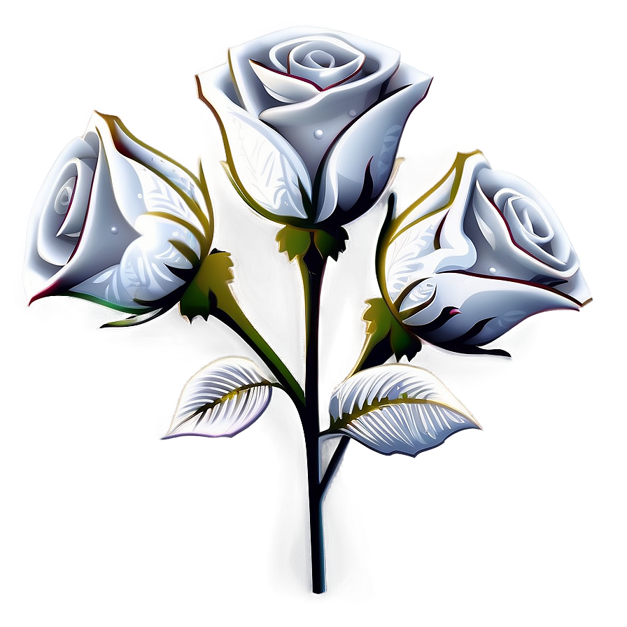 Silver Rose Petals Png 88