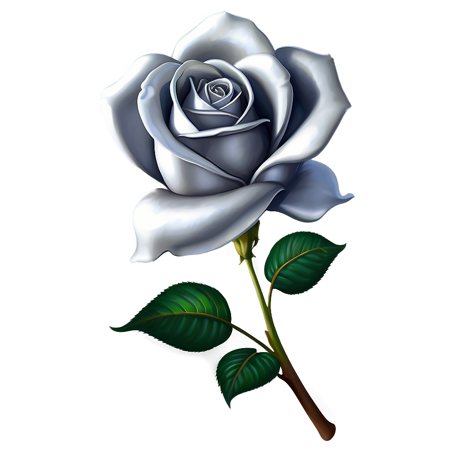 Silver Rose Petals Png Duw56