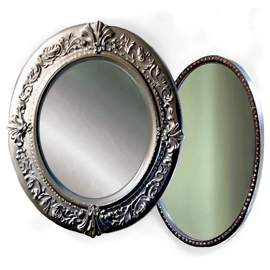 Silver Round Mirror Png Bwu