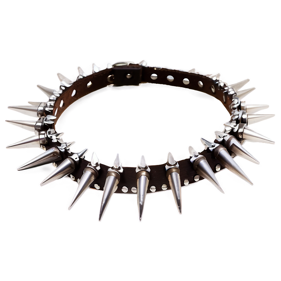 Silver Spiked Choker Accessory Png Pwp