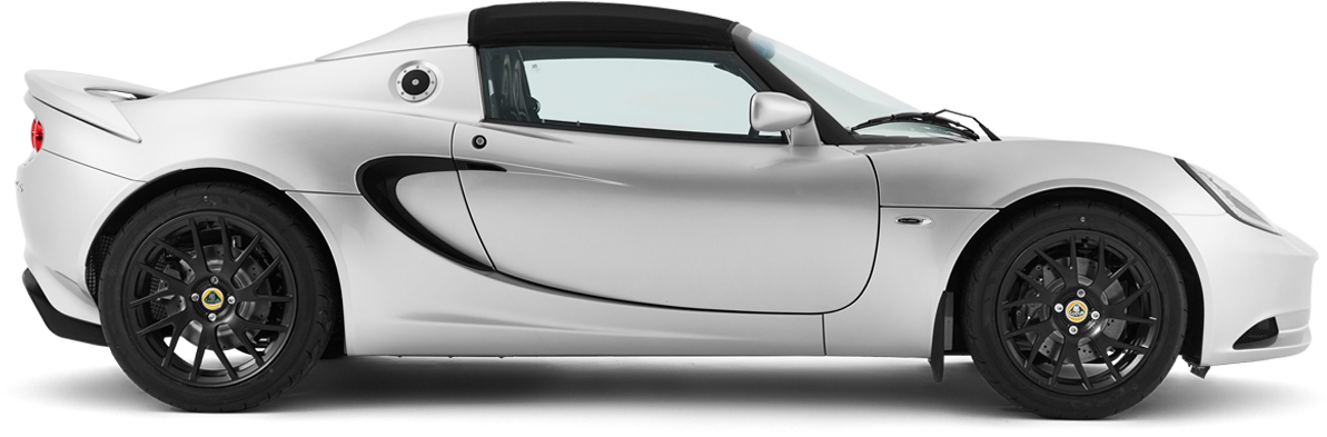 Silver Sports Car Profile View PNG with transparent background