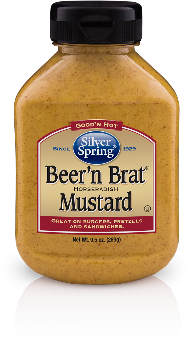 Silver Spring Beer Brat Horseradish Mustard PNG with transparent background