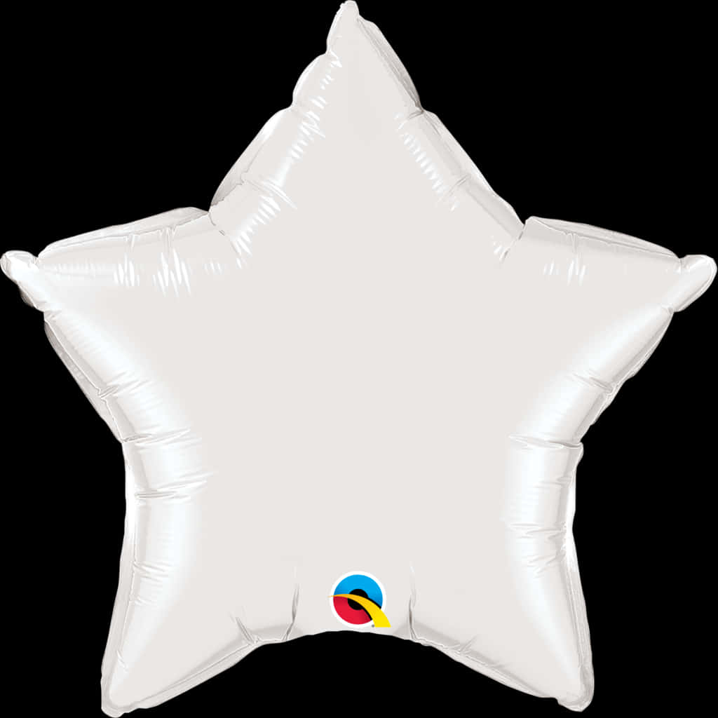 Silver Star Balloonwith Logo PNG image with a transparent background, free high-resolution download