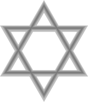 Silver Starof David PNG with transparent background