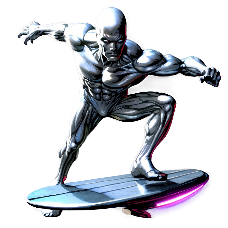 Silver Surfer In Space Battle Png Cap