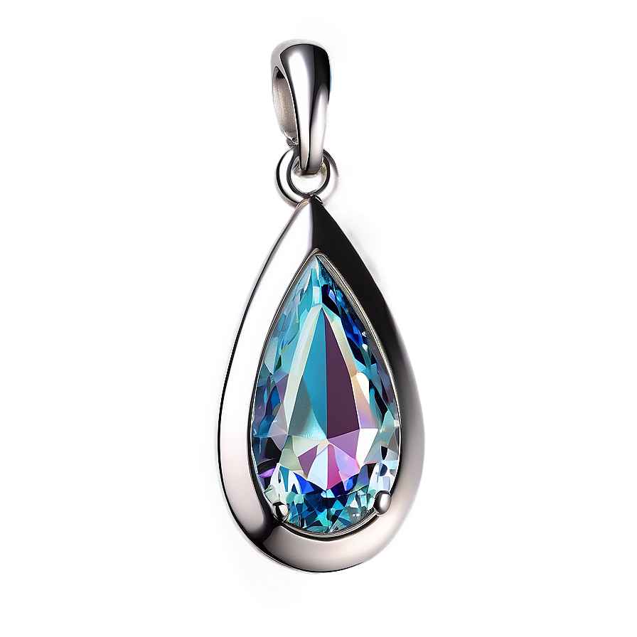 Silver Teardrop Pendant Png 14