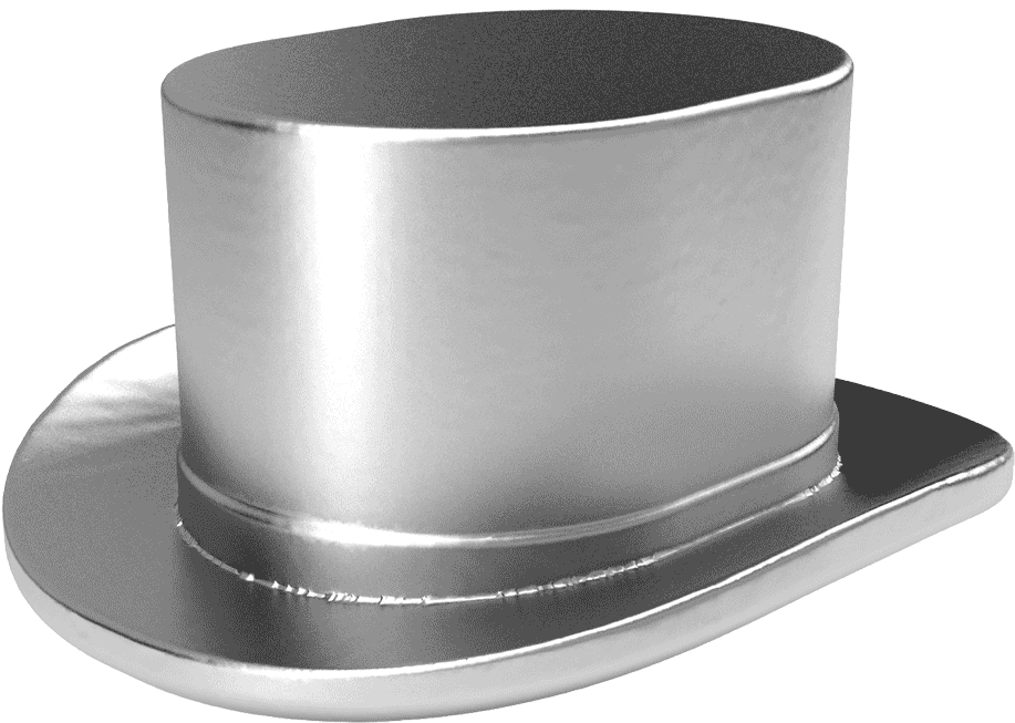 Silver Top Hat3 D Render