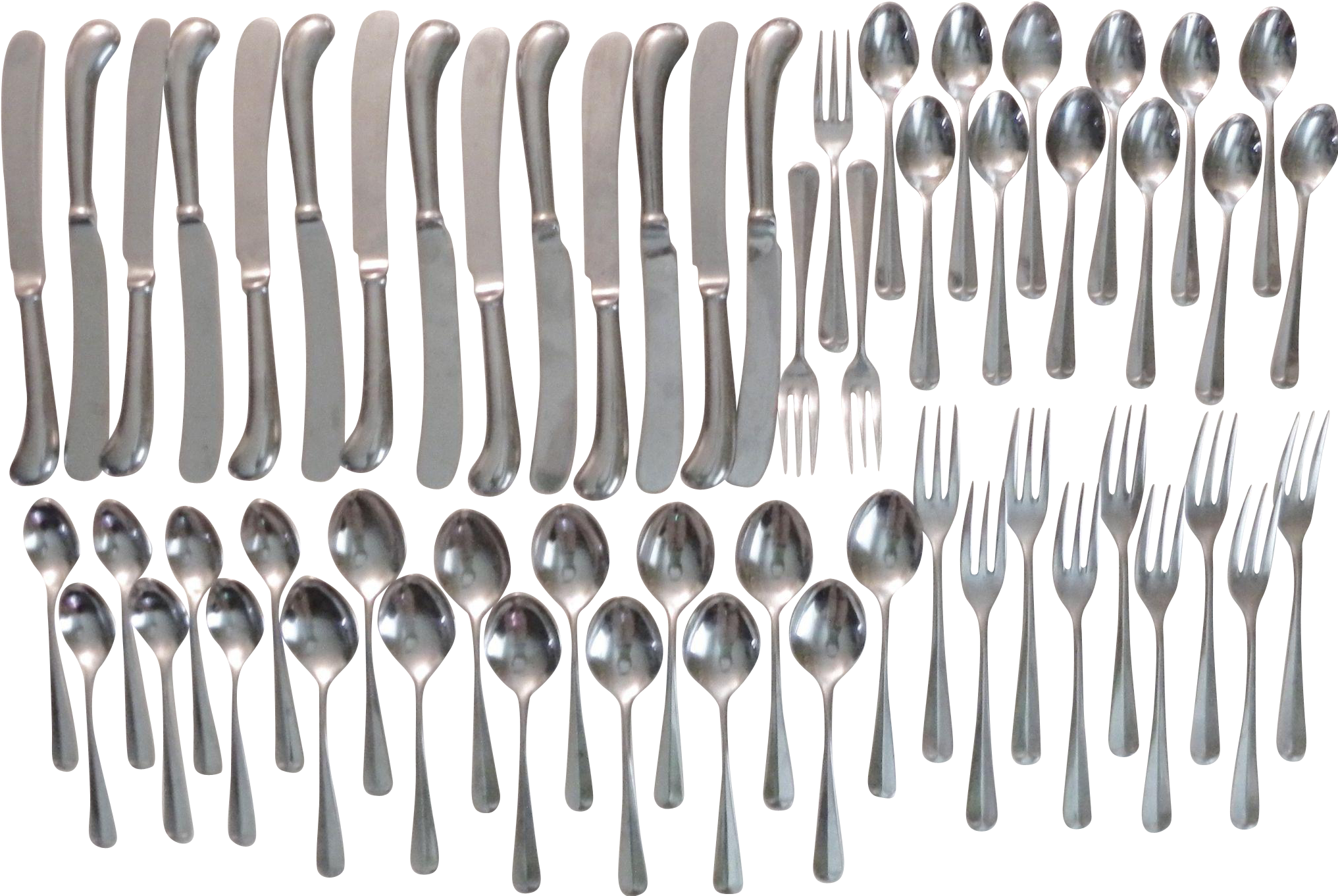 Silverware Set Array PNG image with a transparent background, free high-resolution download