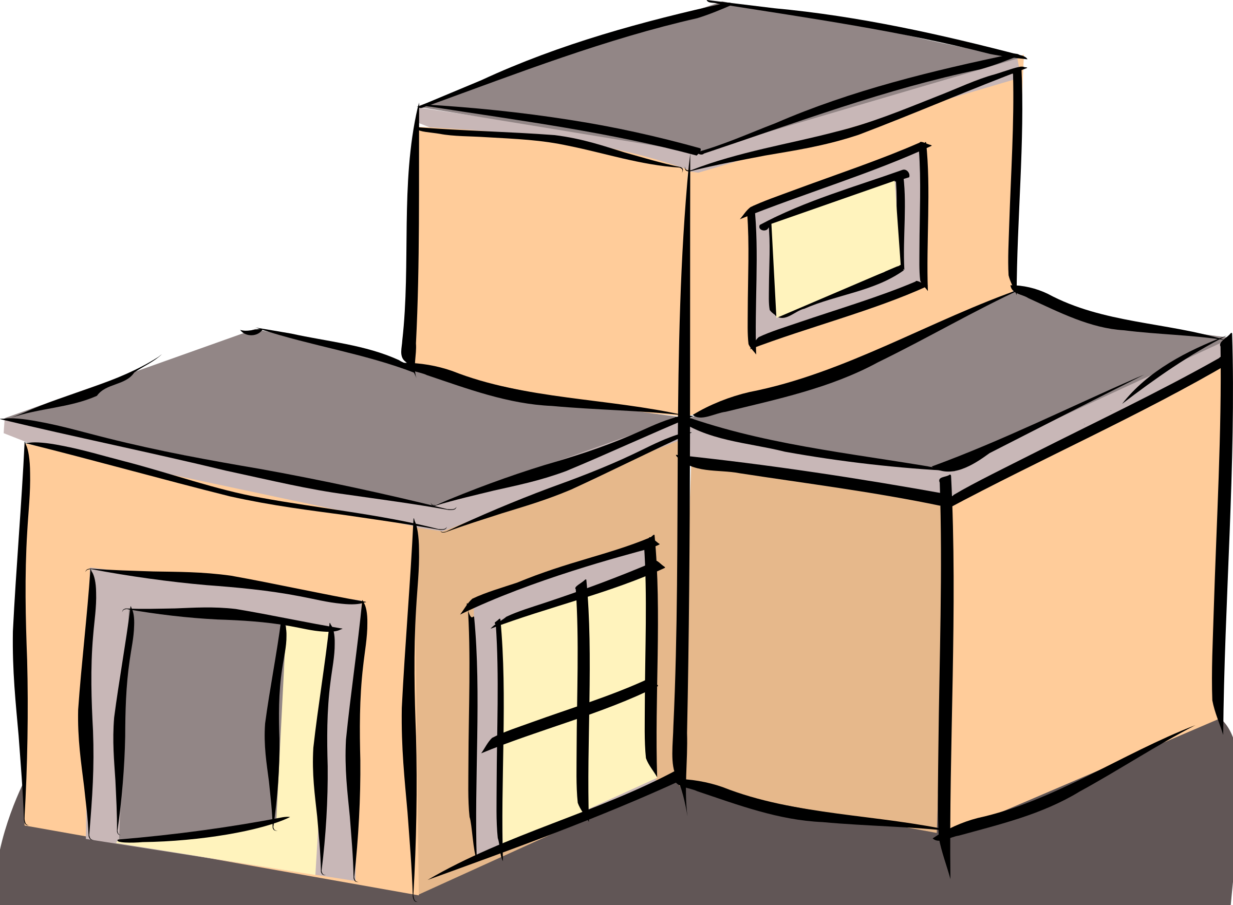 Simple Beige House Clipart