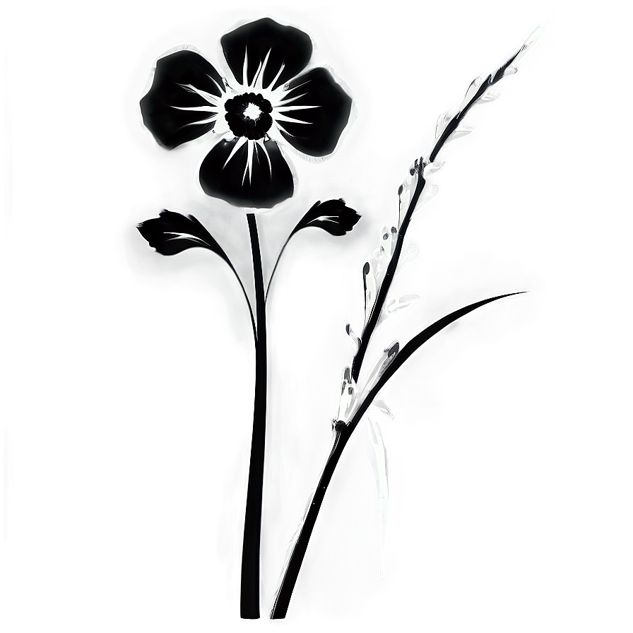 Simple Black and White Flower PNG 22 PNG image with a transparent background, free high-resolution download