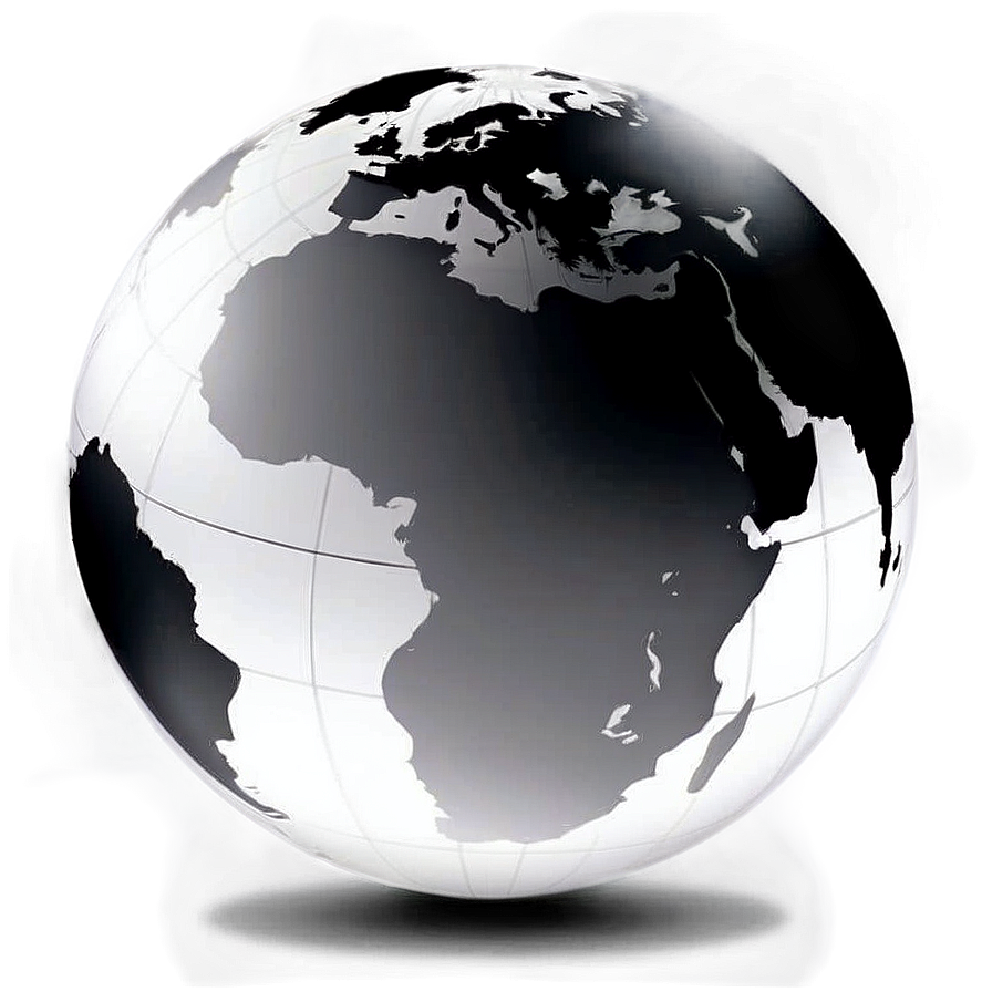 Simple Black And White Globe Graphic Png 06282024