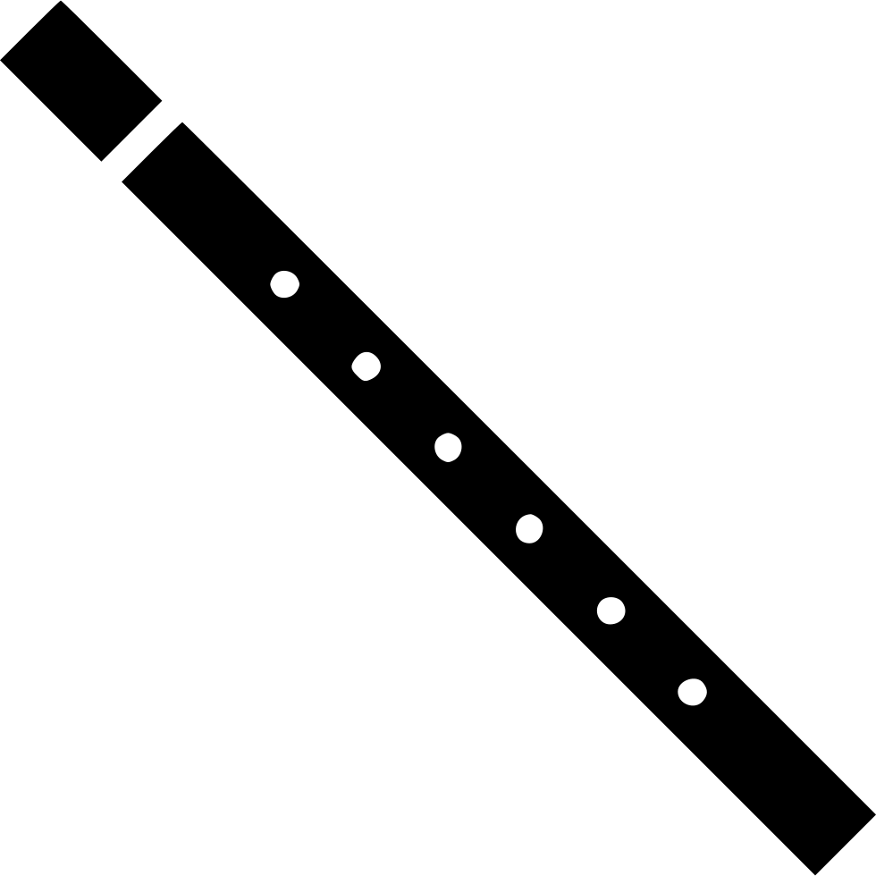 Simple Black Flute Icon PNG with transparent background