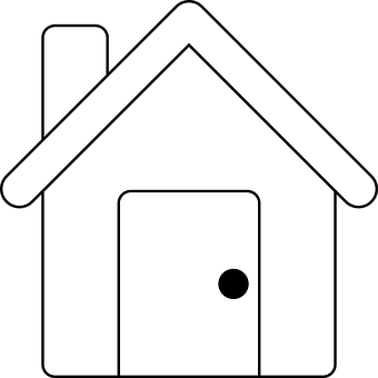 Simple Blackand White House Icon PNG with transparent background