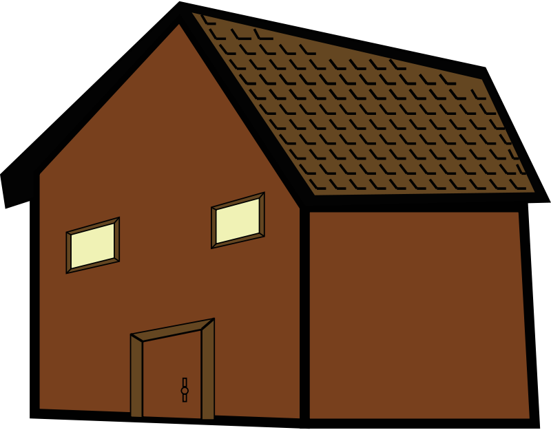 Simple Brown House Illustration PNG with transparent background