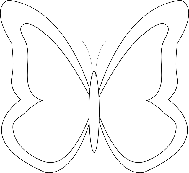 Transparent Simple Butterfly Outline Clipart - White Butterfly Clip Art, HD Png Download PNG with transparent background