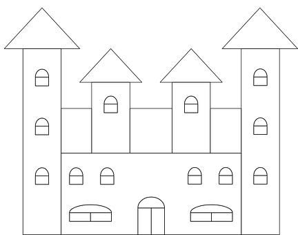 Simple Castle Silhouette PNG with transparent background