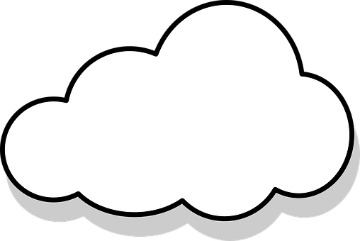 Simple Cloud Icon Black Background PNG with transparent background