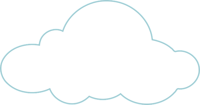 Simple Cloud Outline PNG with transparent background