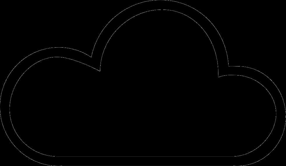 Simple Cloud Outline PNG with transparent background