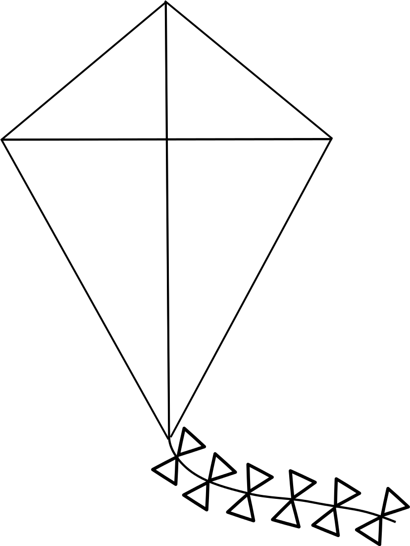 Beautiful Kite Clip Art - Outline Of A Kite, HD Png Download PNG with transparent background