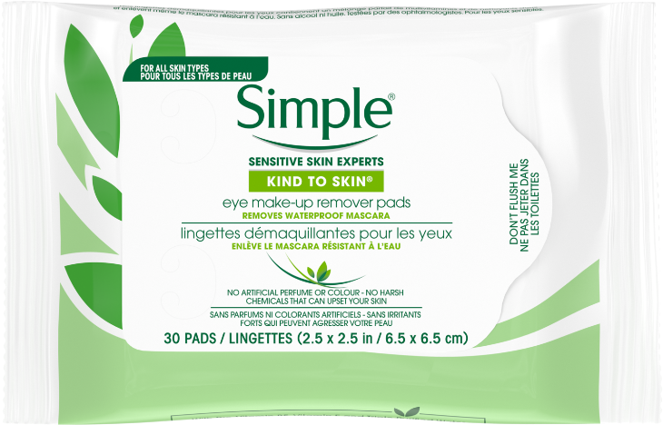 Simple Eye Makeup Remover Pads Packaging PNG with transparent background