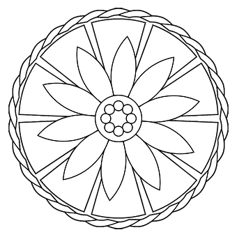 Simple Floral Mandala Design PNG with transparent background