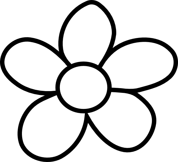 Black Flower Outline - Flower Black And White, HD Png Download PNG with transparent background