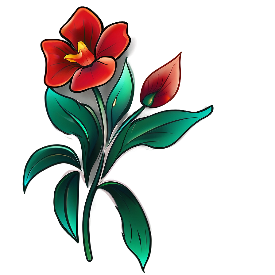 Simple Flower Tattoo Design Png Qto