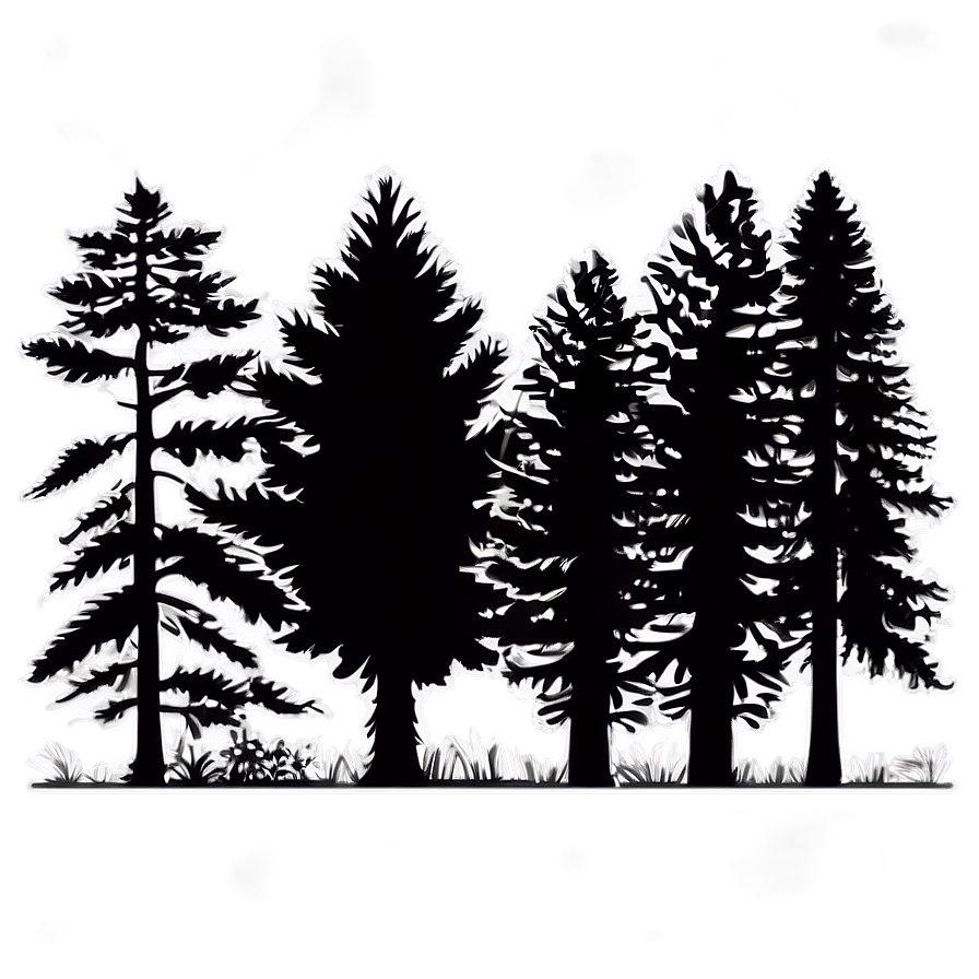 Simple Forest Silhouette Png 7