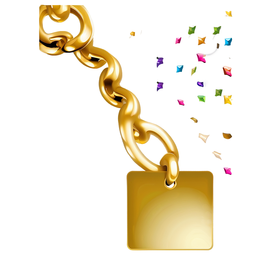 Simple Gold Square Charm Png 33