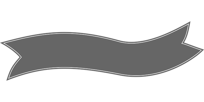 Simple Gray Banner Ribbon PNG with transparent background