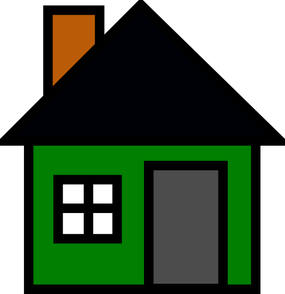 Simple Green House Vector PNG with transparent background