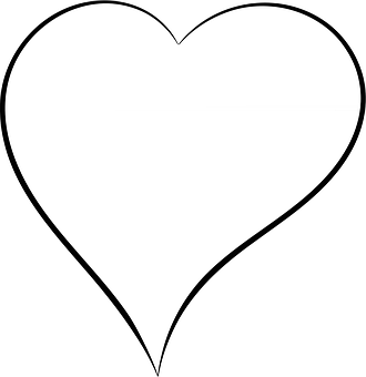 Simple Heart Outline PNG with transparent background