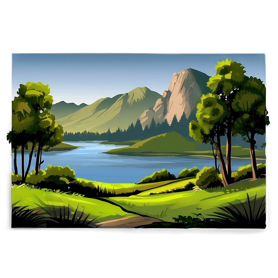 Simple Landscape Sketch Png 9