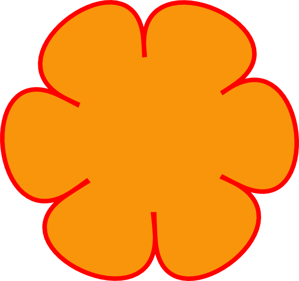 Red Flower Clipart Outline - Flower Shape Png, Transparent Png PNG with transparent background