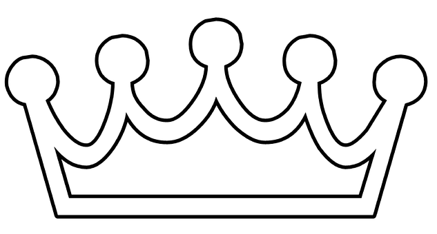 Simple Outline Crown Illustration PNG with transparent background