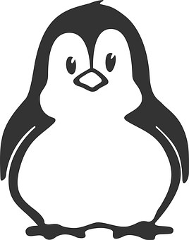 Simple Penguin Graphic PNG with transparent background