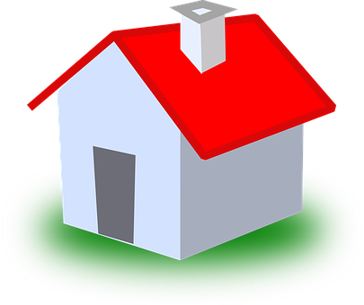 Simple Red Roof House Vector