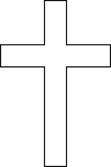 Simple White Crosson Black Background PNG with transparent background