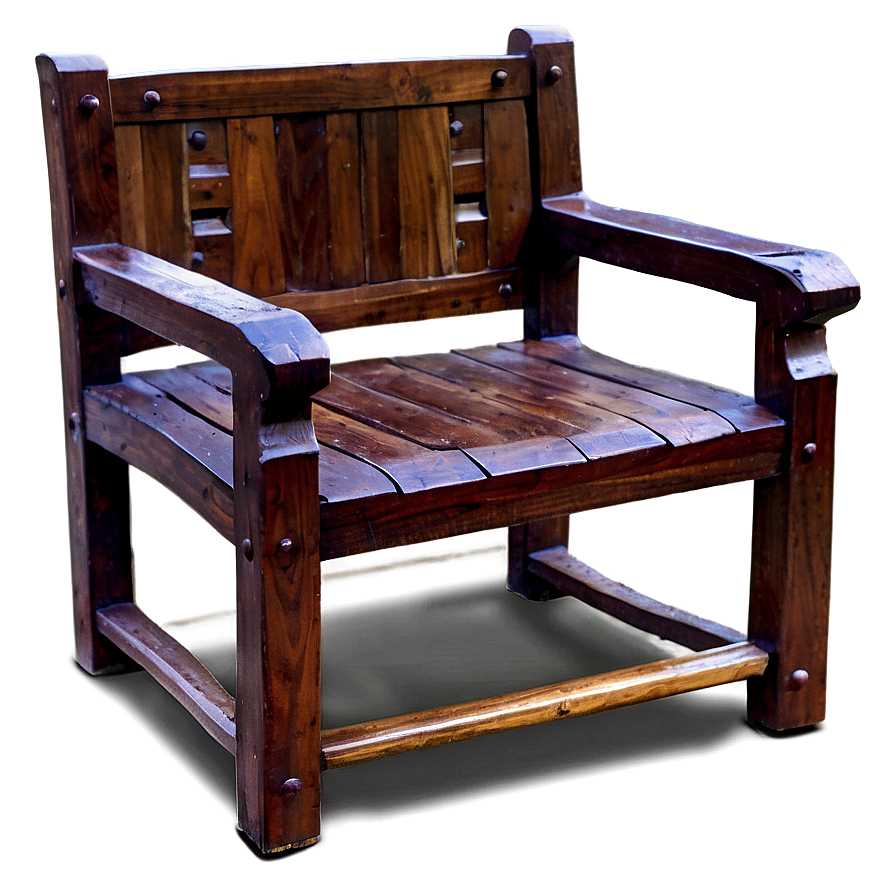 Simple Wooden Armchair Png Van