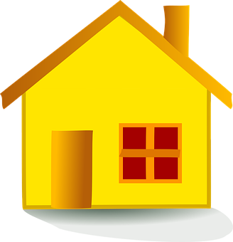 Simple Yellow House Icon PNG with transparent background