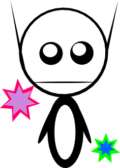 Simplified Alien Graphic PNG with transparent background